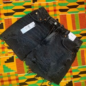 TOPSHOP Black Denim Shorts